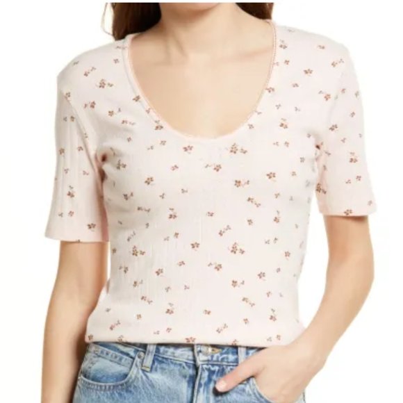 U-Neck Pointelle Top - Picture 2 of 2